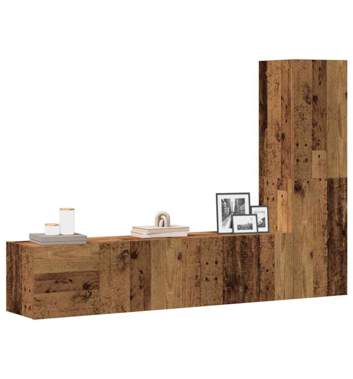 Meubles TV muraux 3 pcs vieux bois bois d'ingénierie | Mobilier & Déco