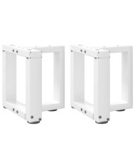 Pieds de table basse en T, 2 pièces, blanc, 30 x 25 x (30-31) cm, acier | Mobilier & Déco