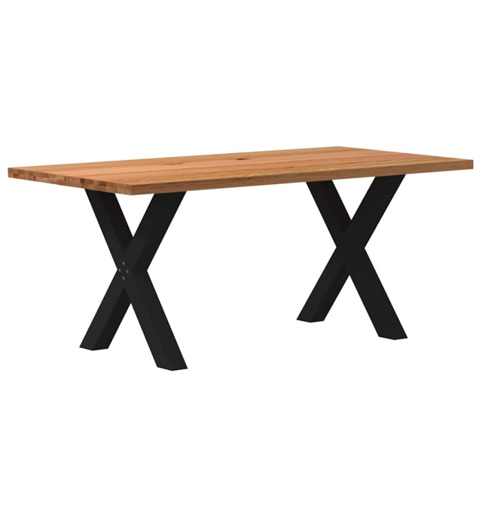 Table à manger marron clair bois de chêne massif rectangulaire | Mobilier & Déco