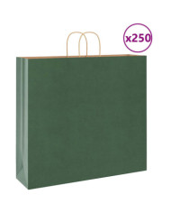 Sacs en papier 250 pcs avec poignées vert 54x15x49 cm | Mobilier & Déco