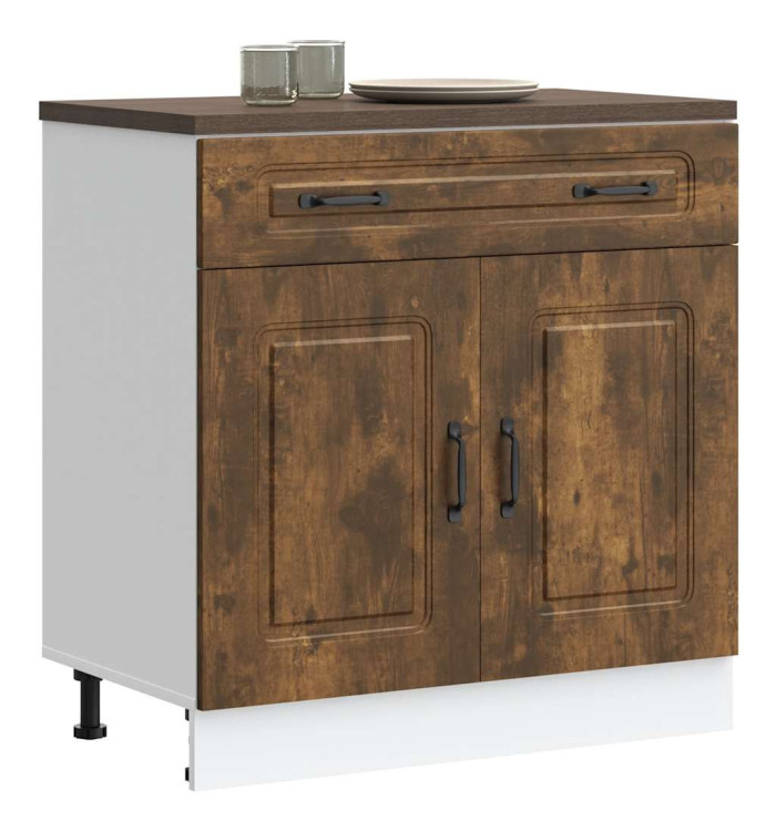 Armoire de cuisine Kalmar chêne fumé bois d'ingénierie | Mobilier & Déco