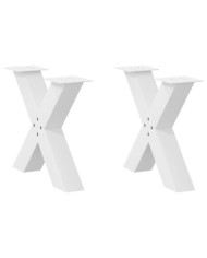 Pieds de table basse en forme de X, 2 pièces, blanc, 60 x (42-43) cm, acier | Mobilier & Déco