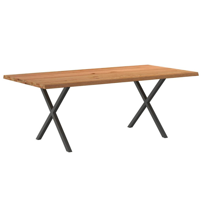 Table à manger bord naturel bois massif chêne rectangulaire | Mobilier & Déco