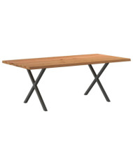 Table à manger bord naturel bois massif chêne rectangulaire | Mobilier & Déco