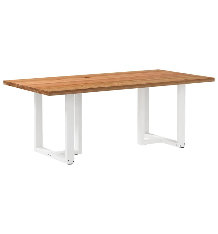 Table à manger marron clair bois de chêne massif rectangulaire | Mobilier & Déco