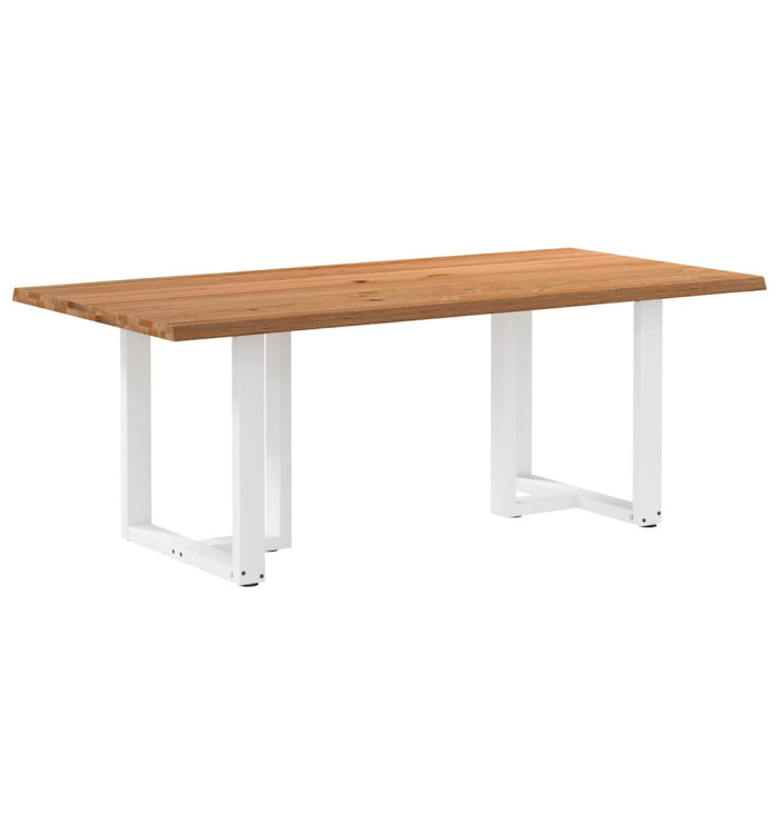 Table à manger bord naturel bois massif chêne rectangulaire | Mobilier & Déco