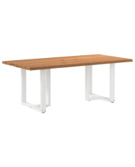 Table à manger bord naturel bois massif chêne rectangulaire | Mobilier & Déco