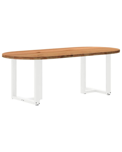 Table à manger 220x100x74 cm bois de chêne massif ovale | Mobilier & Déco