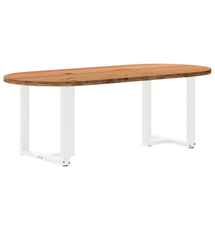 Table à manger 220x100x74 cm bois de chêne massif ovale | Mobilier & Déco
