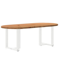 Table à manger 220x100x74 cm bois de chêne massif ovale | Mobilier & Déco
