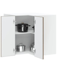 Armoire d'angle murale de cuisine Lucca chêne marron | Mobilier & Déco