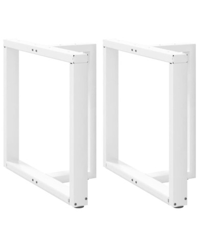 Pieds de table à manger en T 2 pièces Blanc 70x35x(72-73) cm Acier | Mobilier & Déco