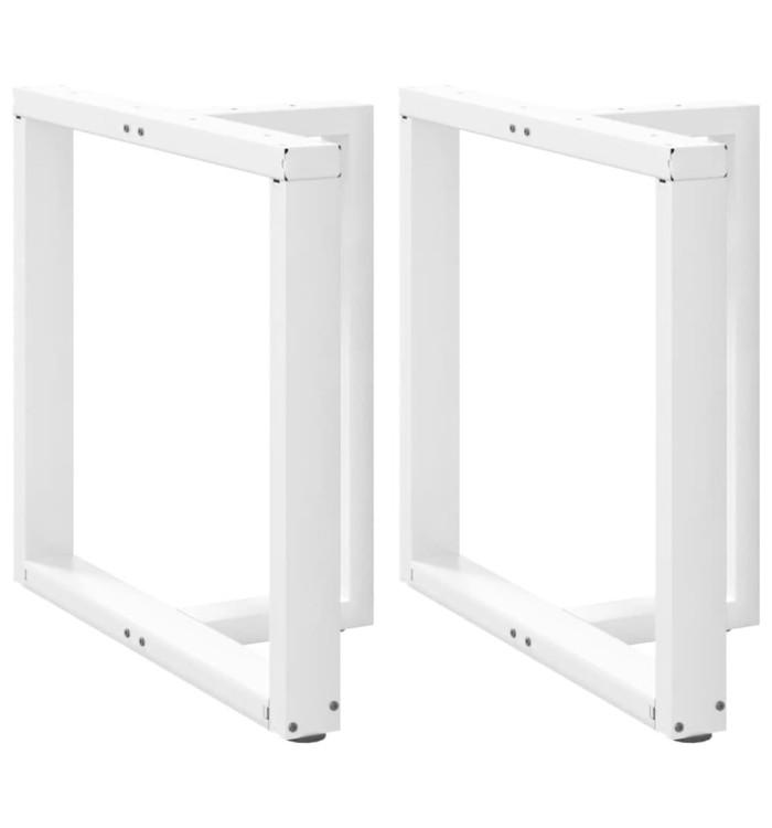 Pieds de table à manger en T 2 pièces Blanc 70x35x(72-73) cm Acier | Mobilier & Déco