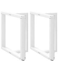 Pieds de table à manger en T 2 pièces Blanc 70x35x(72-73) cm Acier | Mobilier & Déco