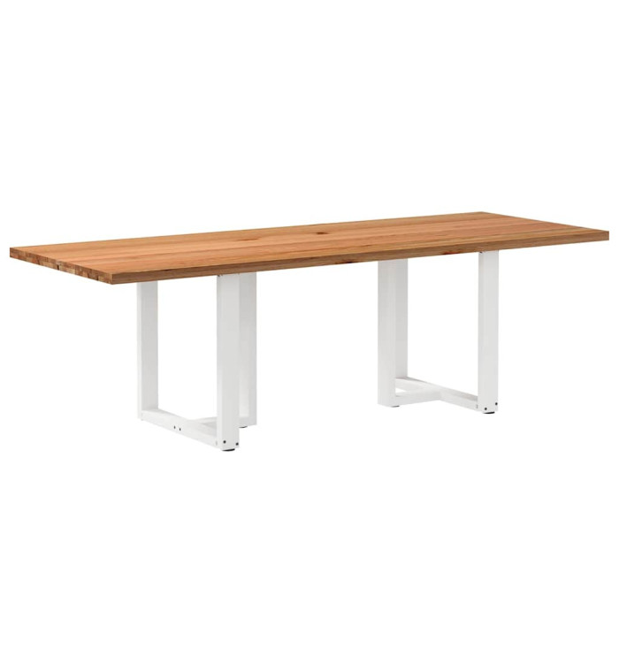 Table à manger marron clair bois de chêne massif rectangulaire | Mobilier & Déco