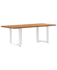 Table à manger marron clair bois de chêne massif rectangulaire | Mobilier & Déco