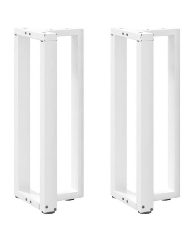 Pieds de table console en T, 2 pièces, blanc, 25 x 28 x (72-73) cm, acier | Mobilier & Déco