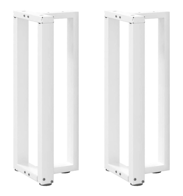 Pieds de table console en T, 2 pièces, blanc, 25 x 28 x (72-73) cm, acier | Mobilier & Déco