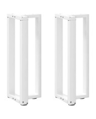 Pieds de table console en T, 2 pièces, blanc, 25 x 28 x (72-73) cm, acier | Mobilier & Déco
