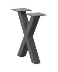Pieds de table basse en forme de X, 2 pièces, anthracite, 30 x (30-31) cm, acier | Mobilier & Déco