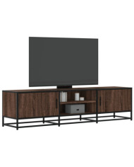 Meuble TV chêne marron 160x35x41 cm bois d'ingénierie et métal | Mobilier & Déco