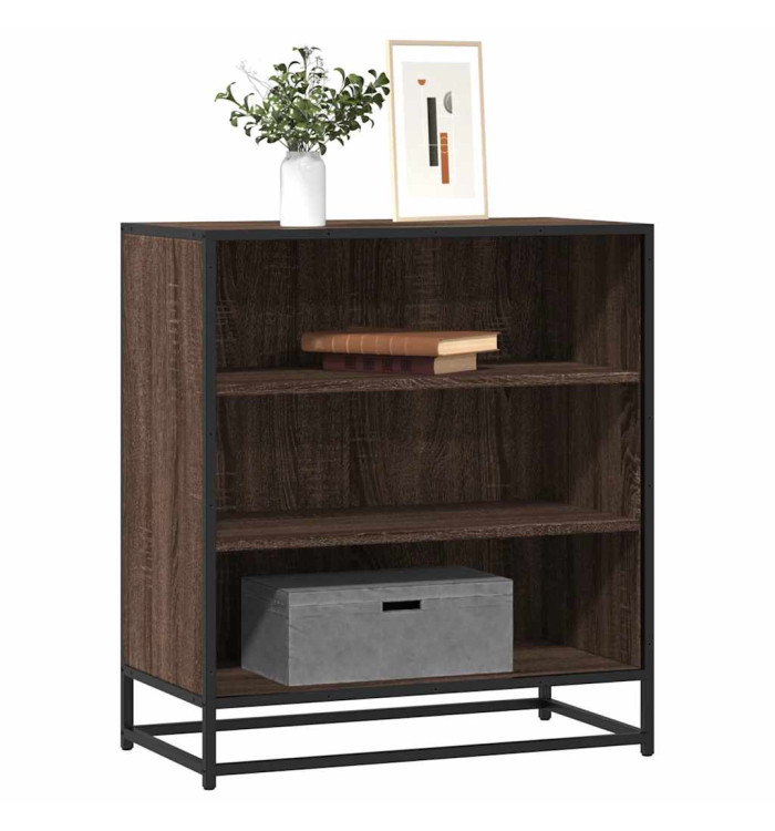 Buffet chêne marron 68x35x76 cm bois d'ingénierie et métal | Mobilier & Déco