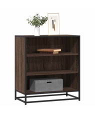 Buffet chêne marron 68x35x76 cm bois d'ingénierie et métal | Mobilier & Déco