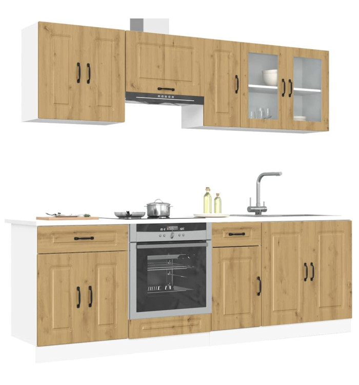 Ensemble d'armoires de cuisine 8 pcs Kalmar bois d'ingénierie | Mobilier & Déco