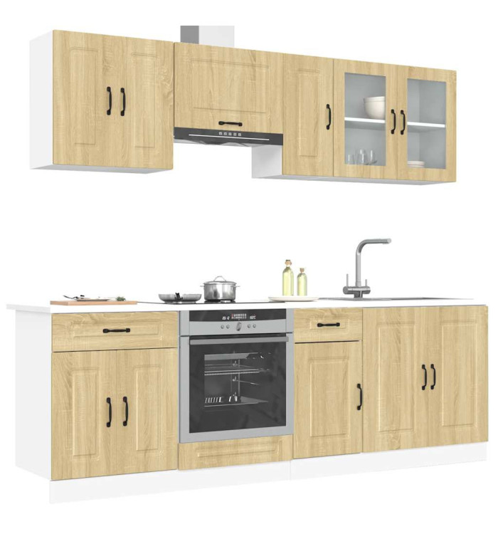 Ensemble d'armoires de cuisine 8 pcs Kalmar bois d'ingénierie | Mobilier & Déco