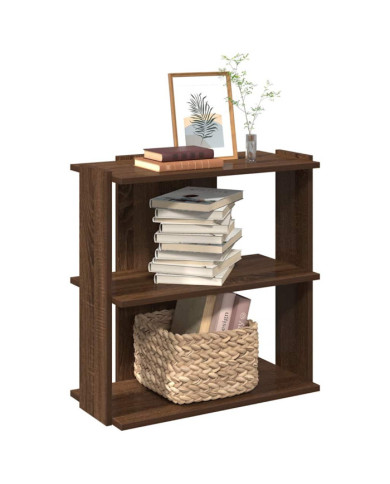 Bibliothèque 3 niveaux chêne brun 60x30x60 cm bois d'ingénierie | Mobilier & Déco