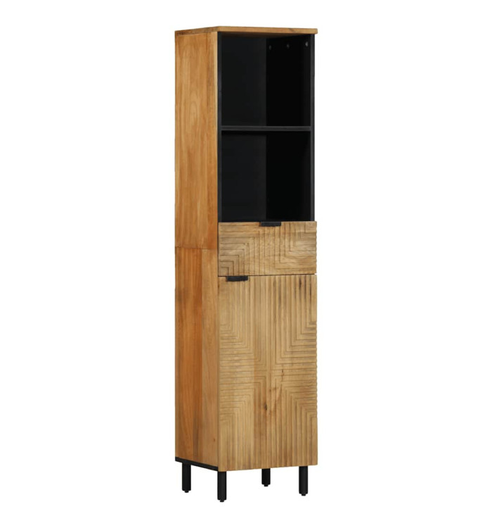 Armoire salle de bain marron 38x33x160 cm bois massif manguier | Mobilier & Déco