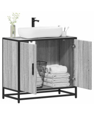 Armoire de lavabo de salle de bain sonoma gris 65x33x60 cm | Mobilier & Déco