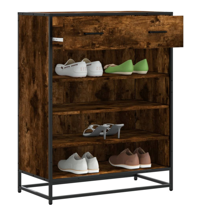 Meuble à chaussures chêne fumé bois d'ingénierie et métal | Mobilier & Déco