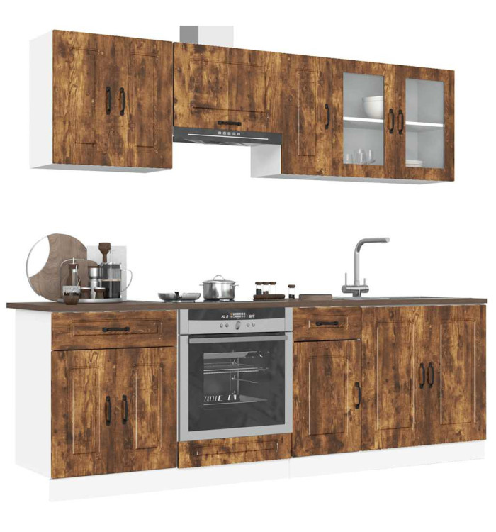 Ensemble d'armoires de cuisine 8 pcs Kalmar bois d'ingénierie | Mobilier & Déco