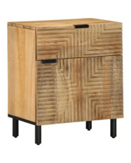 Table de chevet marron 50x33x60 cm bois de manguier massif | Mobilier & Déco