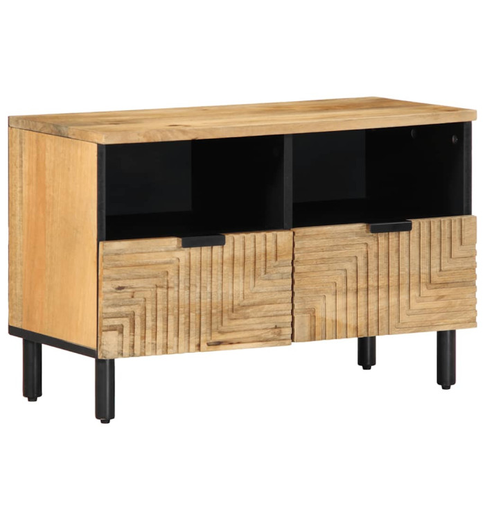 Meuble TV marron 70x33x46 cm bois massif de manguier | Mobilier & Déco
