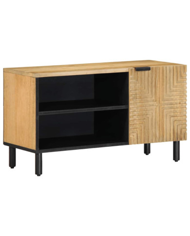 Meuble TV marron 80x31,5x46 cm bois massif de manguier | Mobilier & Déco