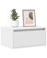 Table de chevet murale avec lumières LED blanc | Mobilier & Déco