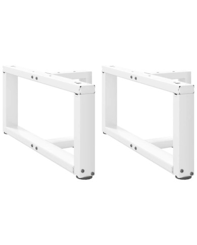 Pieds de table basse en T, 2 pièces, blanc, 70 x 25 x (30-31) cm, acier | Mobilier & Déco