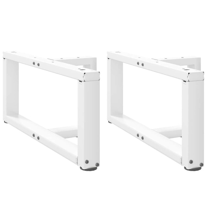 Pieds de table basse en T, 2 pièces, blanc, 70 x 25 x (30-31) cm, acier | Mobilier & Déco