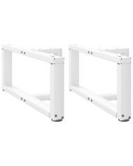 Pieds de table basse en T, 2 pièces, blanc, 70 x 25 x (30-31) cm, acier | Mobilier & Déco