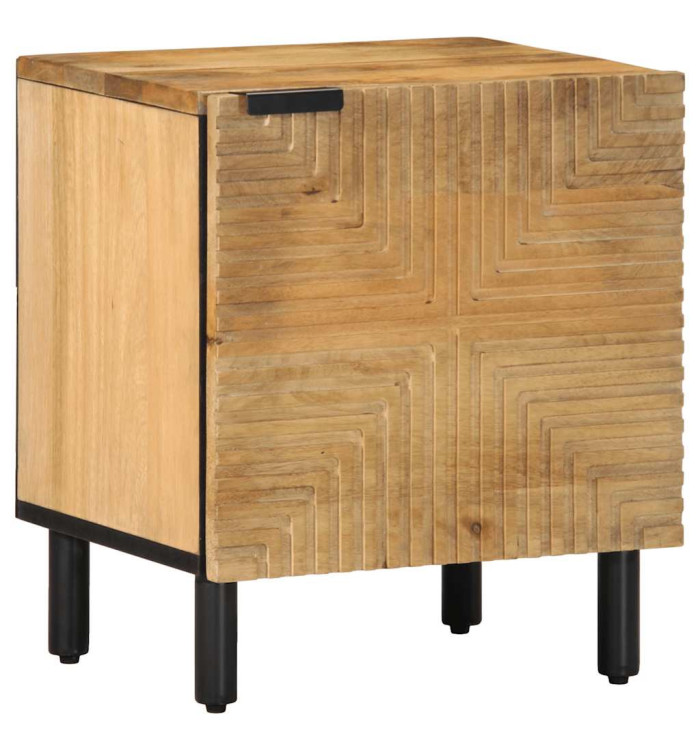 Table de chevet marron 40x33x46 cm bois de manguier solide | Mobilier & Déco