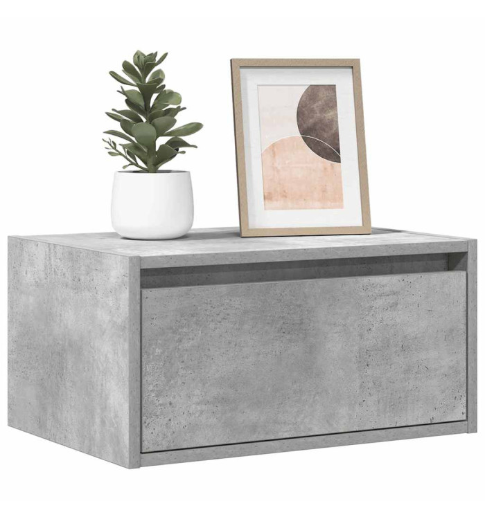 Tables de chevet murales avec lumières LED 2 pcs gris béton | Mobilier & Déco
