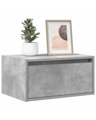 Tables de chevet murales avec lumières LED 2 pcs gris béton | Mobilier & Déco