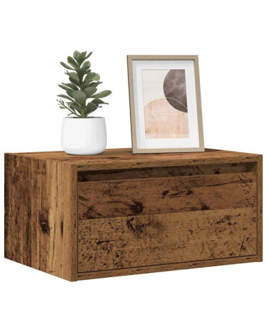 Tables de chevet murales avec lumières LED 2 pcs vieux bois | Mobilier & Déco