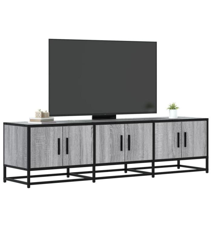 Meuble TV sonoma gris 150x35x41 cm bois d'ingénierie et métal | Mobilier & Déco