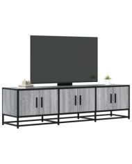 Meuble TV sonoma gris 150x35x41 cm bois d'ingénierie et métal | Mobilier & Déco