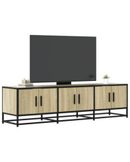 Meuble TV chêne sonoma 150x35x41 cm bois d'ingénierie et métal | Mobilier & Déco