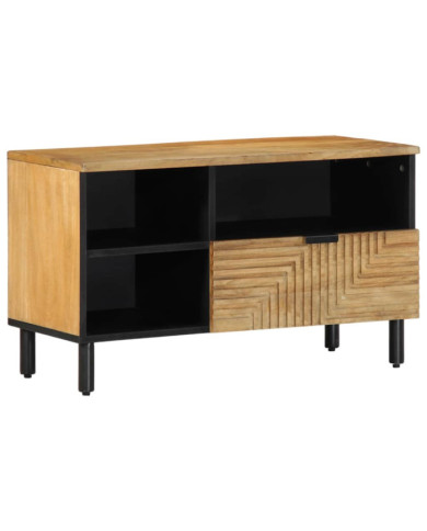 Meuble TV marron 80x33x46 cm bois massif de manguier | Mobilier & Déco
