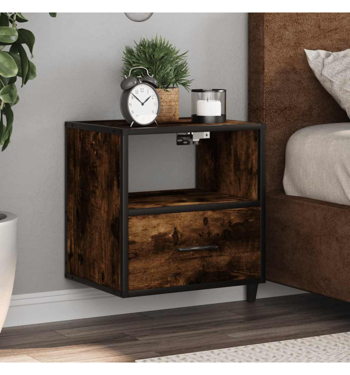 Tables de chevet murales 2 pcs Chêne fumé 40x31x39,5 cm | Mobilier & Déco